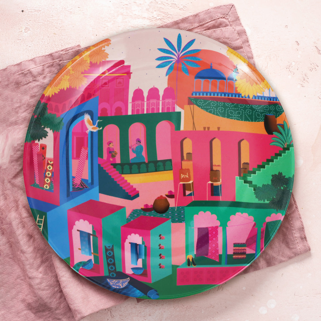 City of Pink Elegance | Decor Plate | 10 inch