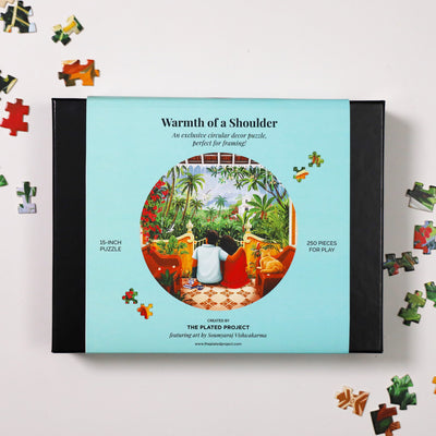 Warmth of a Shoulder | Frameable circular puzzle | 250 pieces