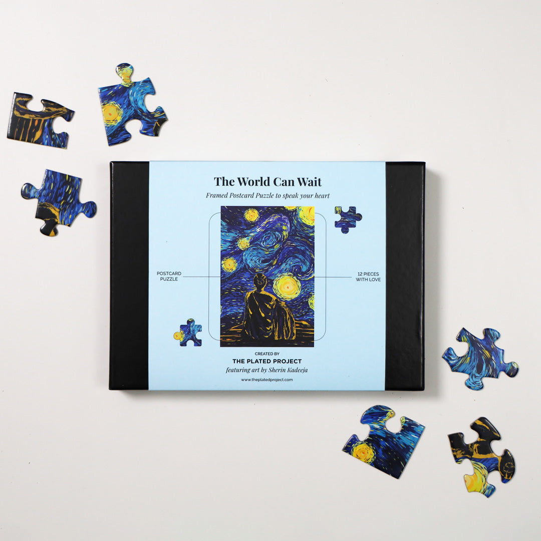 The World Can Wait | Postcard puzzle with frame | 12 pieces