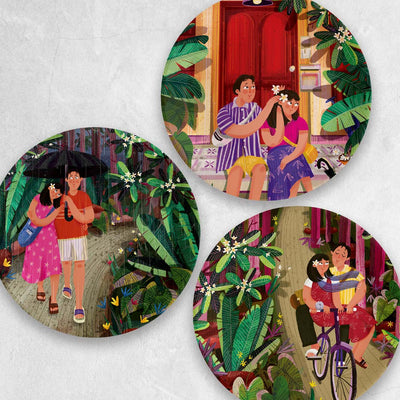 Seasons of Love | Engraved Decor Plates | Set of 3 | 10"