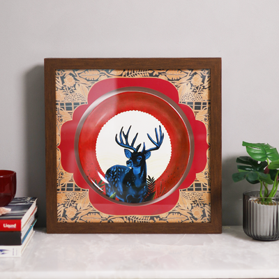 The Dancing Deer - Framed Decor Plate