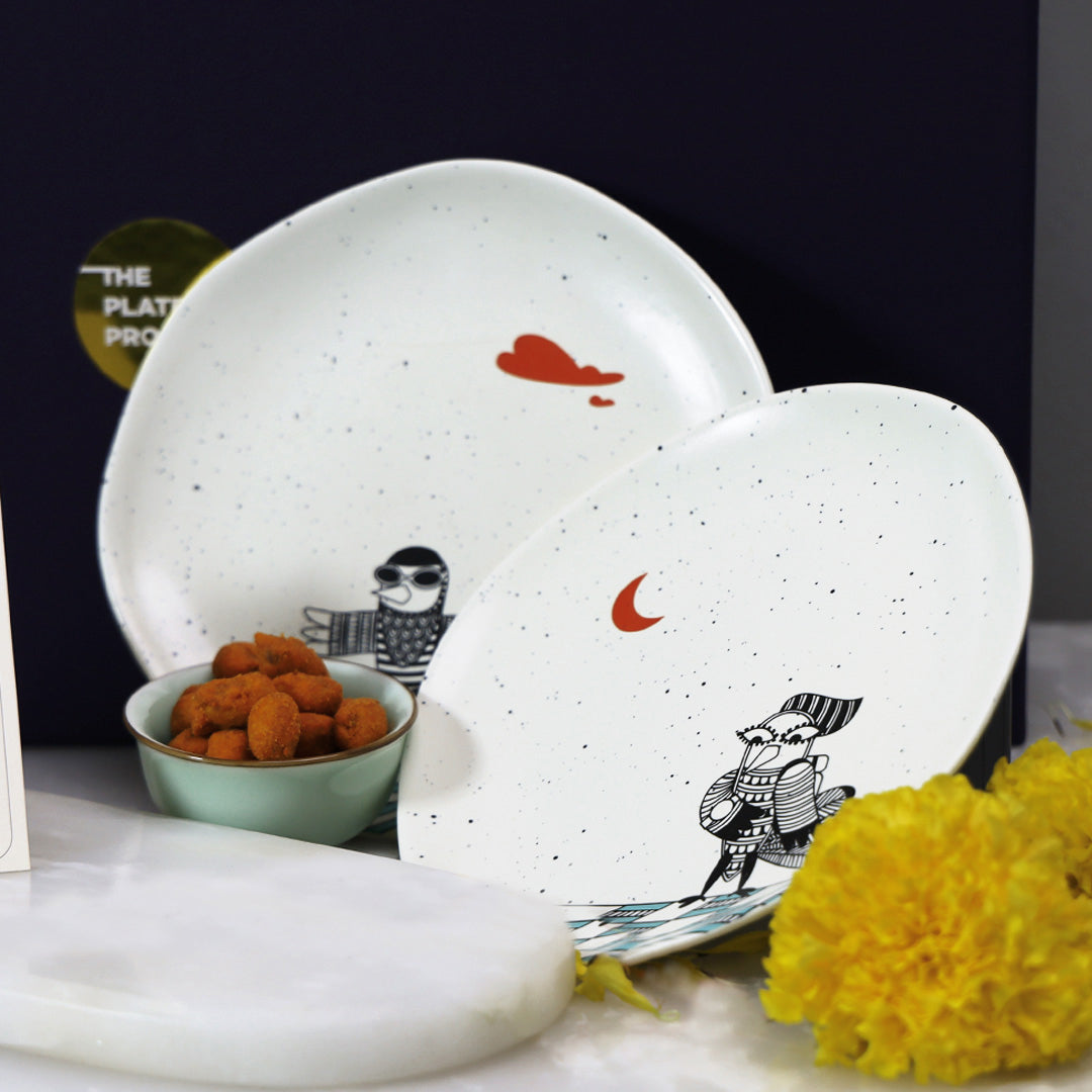 A Side of Mischief Quarter Plates for Him & Her Gift Box (Set of 2)