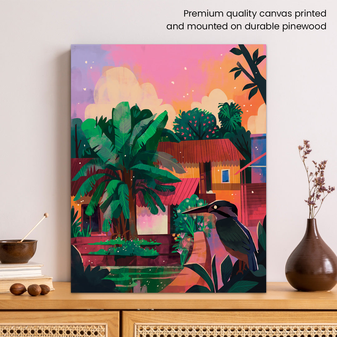 Pink Evenings | Framed Canvas (Ready-To-Hang) | Large- 18”x24”