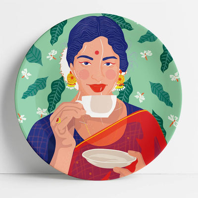 Chai time engraved decor plate